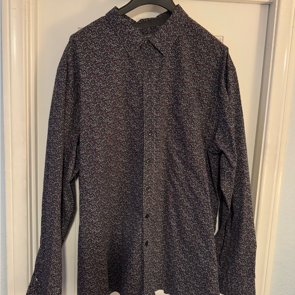 Men's Navy Patterned Shirt